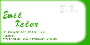 emil keler business card